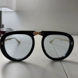 Acetate Crystal Foldable Aviator Sunglasses GG0307S Black